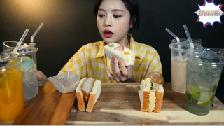 Bánh kẹp trái cây và bánh kẹp thịt heo chiên xù và nước mát 6 #amthuc