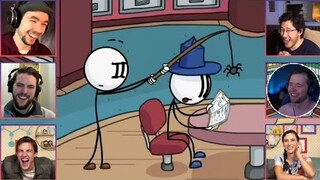 Gamers react to : Spook [Henry Stickmin Infiltrating the Airship] (Re-Upload)