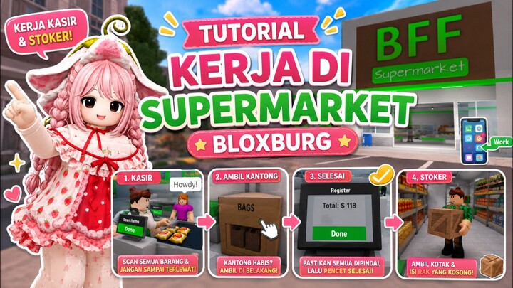 Tutorial Kerja di Supermarket Bloxburg - Bisa Jadi Kasir dan Juga Stok Barang??!!