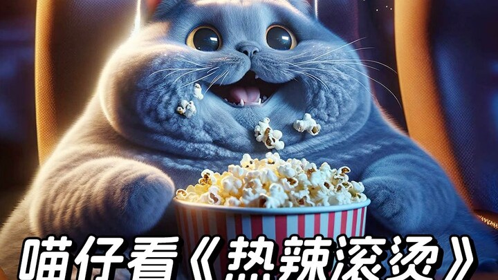 Mèo con xem “Nóng Bỏng Sôi Sục” – mỡ cháy rần rần!