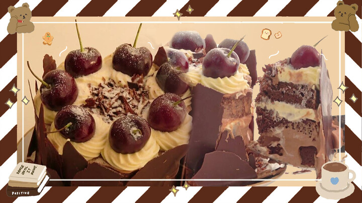 [Food]How to Make Black Frost Cake with Cherry