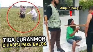 Tiga Curanmor Yang Lari Ke Sawah Berhasil Di Massa !! Rekaman CCTV Terbaru 2023