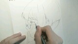 [Painting]Drawing a short-hair girl|<群青>|YOASOBI