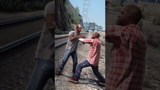 GTA V FRANKLIN PUSHED TREVOR IN FRONT OF THOMAS THE TRAIN #shorts