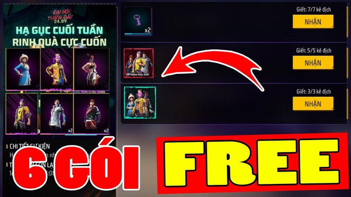 Cách Cày Nhận FREE 6 Gói Đồ Huyền Thoại Cực Dễ, Test Full 6 Gói Đồ Miễn Phí | Free Fire