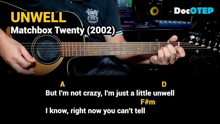 Unwell - Matchbox Twenty (Easy Guitar Chords Tutorial with Lyrics)