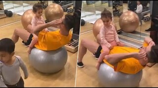 GYM UNIK CRISTIANO RONALDO BARENG ANAK-ANAKNYA !!!!!!