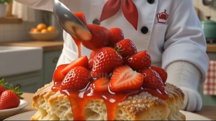 Persian Cat Chef’s Classic American Strawberry Sho