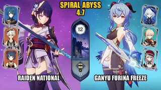 Raiden National & Ganyu Furina Freeze | Spiral Abyss 4.7 - Floor 12 | Genshin Impact