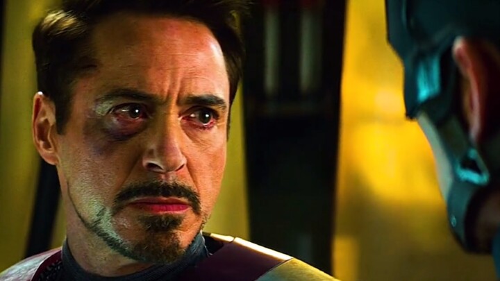 When Iron Man knew that Captain America was not on his side, his eyes were red and his expression was so detailed!