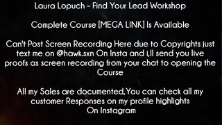 Laura Lopuch Course Find Your Lead Workshop download