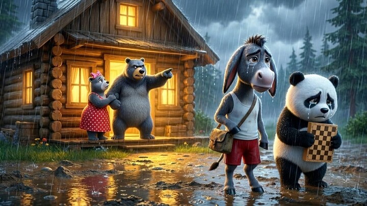 Bear Abandoned Donkey & Panda in the Rain | Emotional Cartoon | Toons Ever