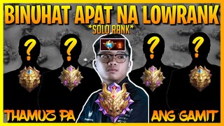 THAMUZ ni H2wo, BUMUHAT ng APAT na LOWRANK sa SOLO RANK! (GRABE!) | Mobile Legends