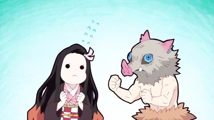 Inosuke’s 8-language dubbing makes Nezuko start babbling uncontrollably!