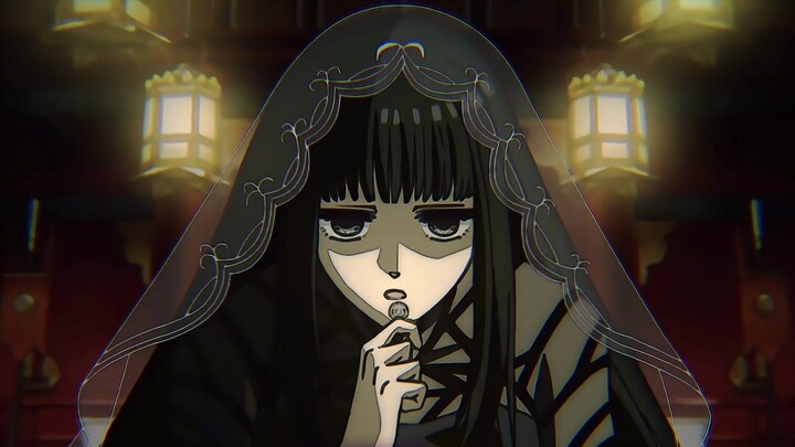 สาวสวยผมยาวสีดำและไม่มีปาก