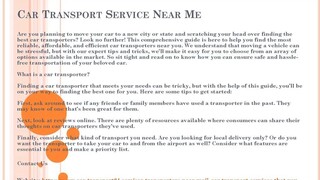 Car Transport Service Near Me
