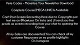 Pete Codes Course Monetize Your Newsletter Download