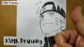 ASMR drawing Naruto ... VERY EASY ,, how to draw NARUTO manga from japan