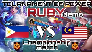 DEMO Tournament of Power RUBY | Championship match | PH vs Malay | Mobile Legend