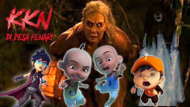 UPIN IPIN DAN BOBOIBOY DIKEJAR HANTU KKN DI DESA PENARI , FANG KETAKUTAN - GTA V MOD KARTUN HANTU