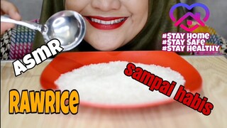 ASMR RAW RICE||MAKAN BERAS MENTAH PAKE CENTONG SAMPAI HABIS||COLLAB WITH asmrtis INDONESIA