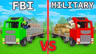 Mikey FBI Truck vs JJ MILITARY Truck in Minecraft (Maizen)