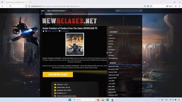 Avatar Frontiers of Pandora From The Ashes TORRENT