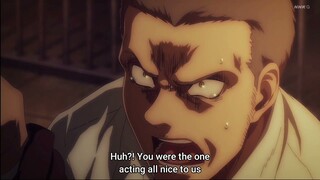 Connie blame Onyankopon  scene Attack on Titan Season 4 part 2 episode 17