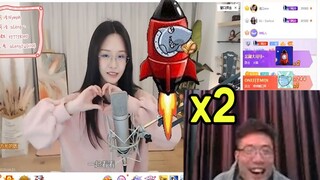 大司马酒后查房美女主播阿冷，怒送两枚火箭满屏起飞，喝了酒这么大气？