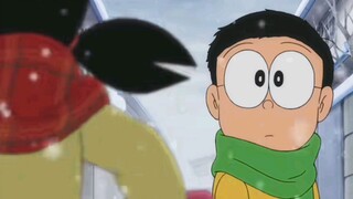 Nobita and Shizuka are heading in both directions.