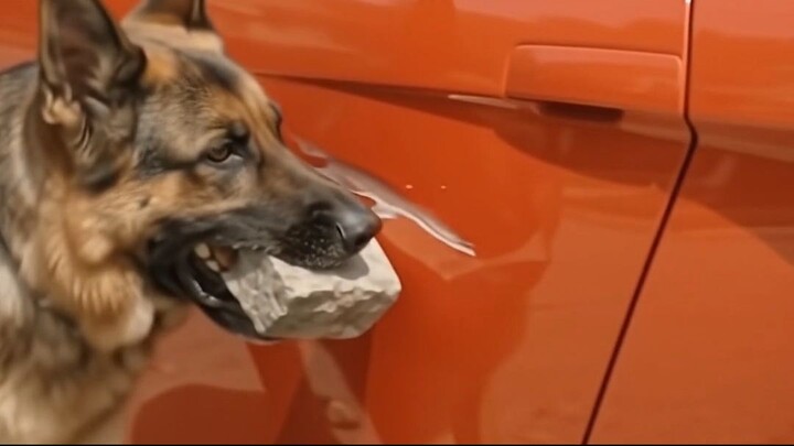 He scared a sleeping dog, so its friend came for payback.