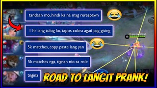 ROAD TO LANGIT PRANK 5K TOTAL MATCHES LT REACTION NILA SA MATCHES KO HAHA | MLBB