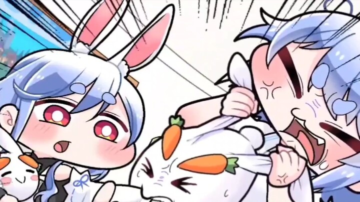 Repost [self-translated Chinese subtitles] [hand-painted] Rabbit Field Pekora is jealous of the rabb