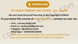 [Courses-4sale.com] The Design Thinking Mini-Course – A.J. Juliani