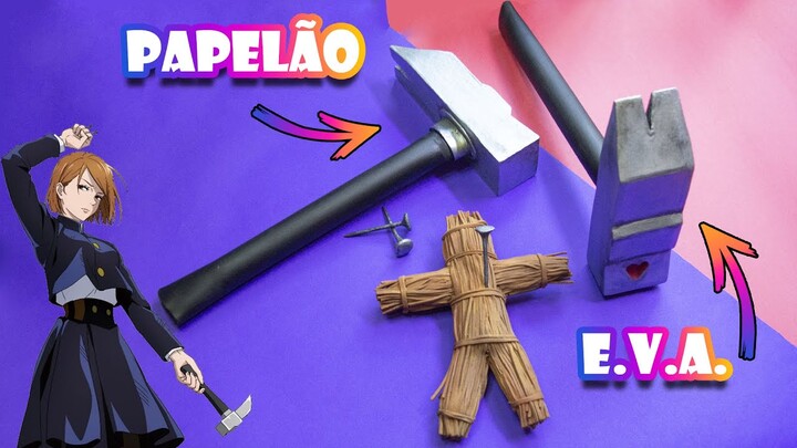 2 Maneiras de Fazer a Martelo Nobara do Anime Jujutsu Kaisen - Tutorial Cosplay