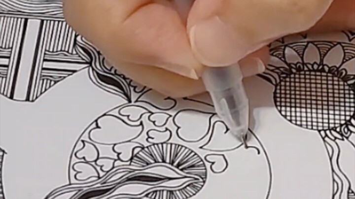 Zentangle -  Love pattern 爱心图禅绕画#zentangle #learntodraw #creativehealing #禅绕画 #疗愈绘画 #初学禅绕图