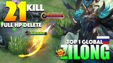 Zilong 1 Combo Delete!! Brutal 21 Kill | Top 1 Global Zilong Gameplay By YT:Oxxxy MLBB ~ MLBB