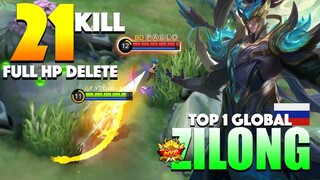 Zilong 1 Combo Delete!! Brutal 21 Kill | Top 1 Global Zilong Gameplay By YT:Oxxxy MLBB ~ MLBB