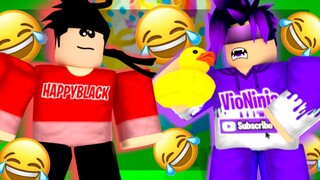 Racing HappyBlack "FUNNY SKIT" in TOWER OF HELL l ROBLOX l VioNinja