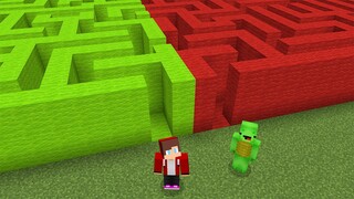 JJ & Mikey Chose Right Way in Labyrinth in Minecraft (thanks to Maizen Mazen Mazien Jay jay)