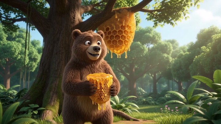 🐻🍯🐝 小熊为了蜂蜜一路追！😂 | 趣味儿童故事