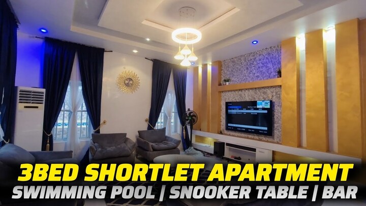 3 BEDROOM SERVICE APARTMENT BOGIJE IBEJU LEKKI LAGOS NIGERIA #shortlet #airbab #serviceapartment