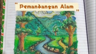 Menggambar Pemandangan Alam.