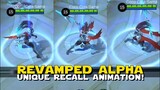 REVAMPED ALPHA UNIQUE RECALL ANIMATION! | MOBILE LEGENDS UNIQUE RECALL ANIMATION ALPHA!