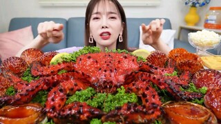 [Mukbang ASMR] Spicy 🔥 Mala KingCrab 🦀 Braised Seafood Recipe & Cheese Rice Eatingshow Ssoyoung