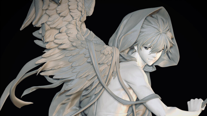 ใช้เวลาครึ่งปีในการสร้างรูปปั้น Kaworu Nagisa ด้วยตัวเอง โดยจินตนาการว่าเขามีปีกกางออก