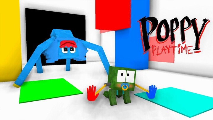 Minecraft, BABY ZOMBIE HUGGY WUGGY POPPY PLAY TIME CHALLENGE _ HAHA ANIMATION