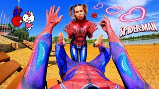 CRAZY SPIDER-GIRL IN LOVE WANTS TO BE SPIDER-MAN'S GIRLFRIEND (Love Story Funny ParkourPOV)