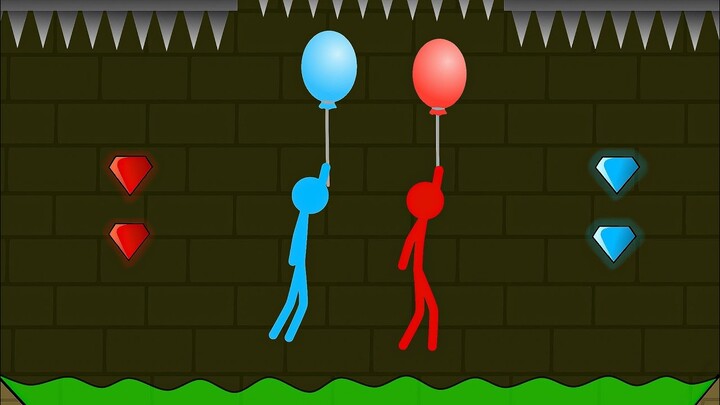Watergirl and Fireboy , Stickman Animation - ( Part 12 Forest Temple Parkour )
