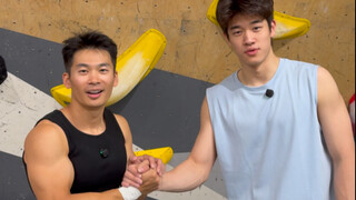 What is it like to take swimming champion Pan Zhanle rock climbing?